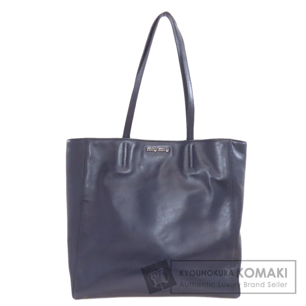 Miu Miu leather tote bag black dual shoulder